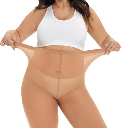 CSize Tights for Women 80D Soft Solid Color Semi Opaque Pantyhose High Waist 1X 2X 3X 4X