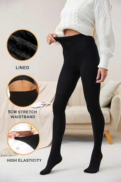 CozyWow Opaque Fleece Lined Tights for Women, Soft Warm Thermal Tights for Winter